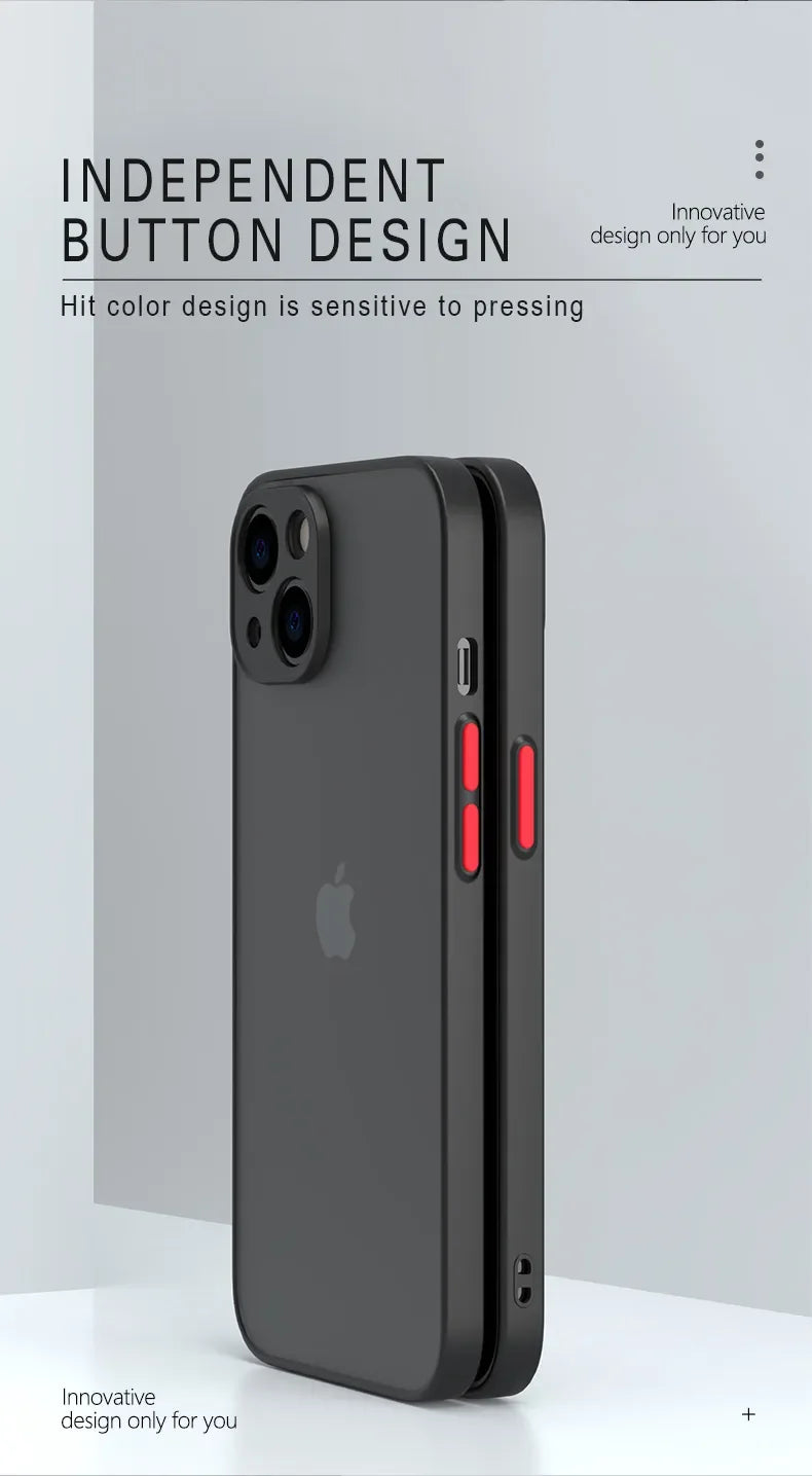 Matte Soft Silicone Shockproof iPhone Case