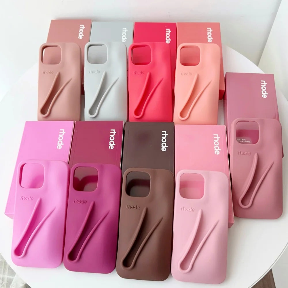HODE Soft Silicone iPhone Case with Lipstick Holder – Gift Box Included