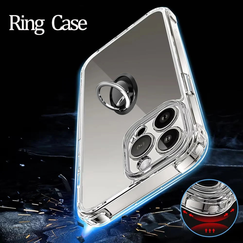 Transparent Shockproof iPhone Case – Compatible with iPhone 11–17 Series