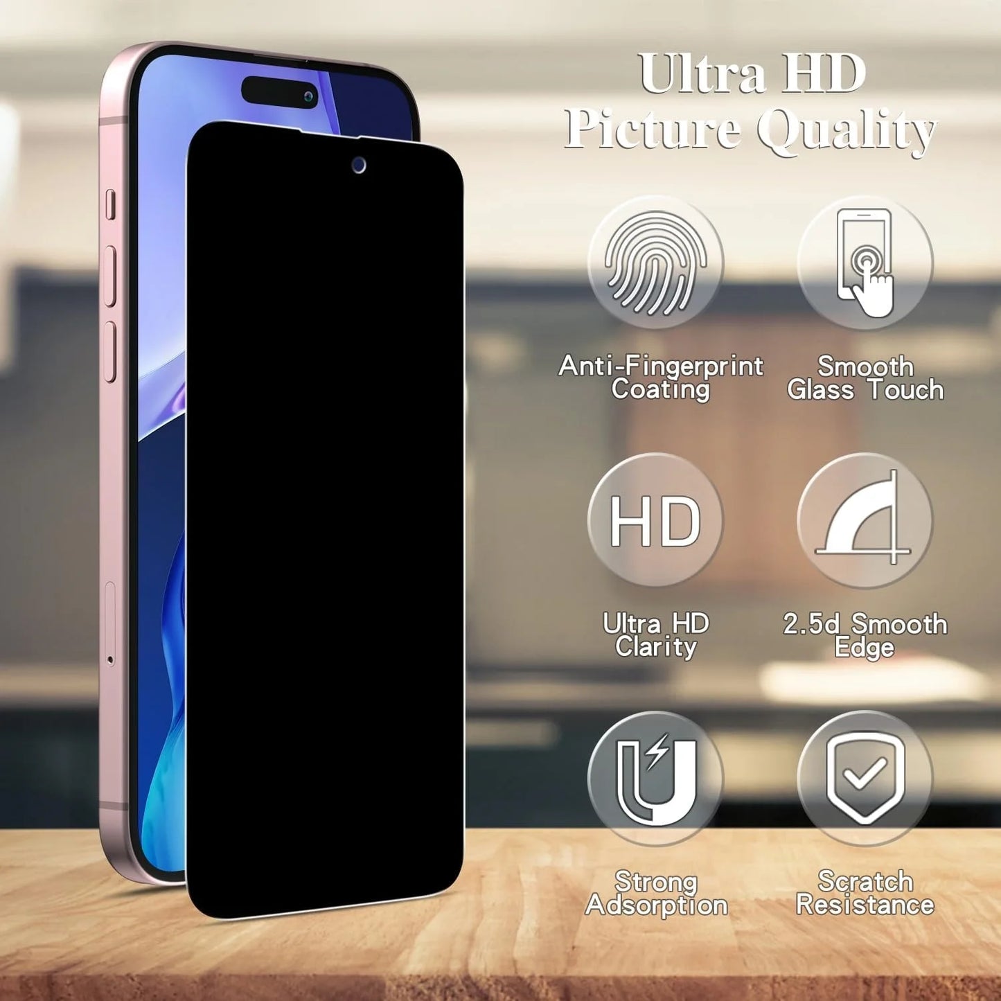 Anti-Spy Tempered Glass Screen Protector – Privacy Film for iPhone 11–17 Series (1/3 Pack)