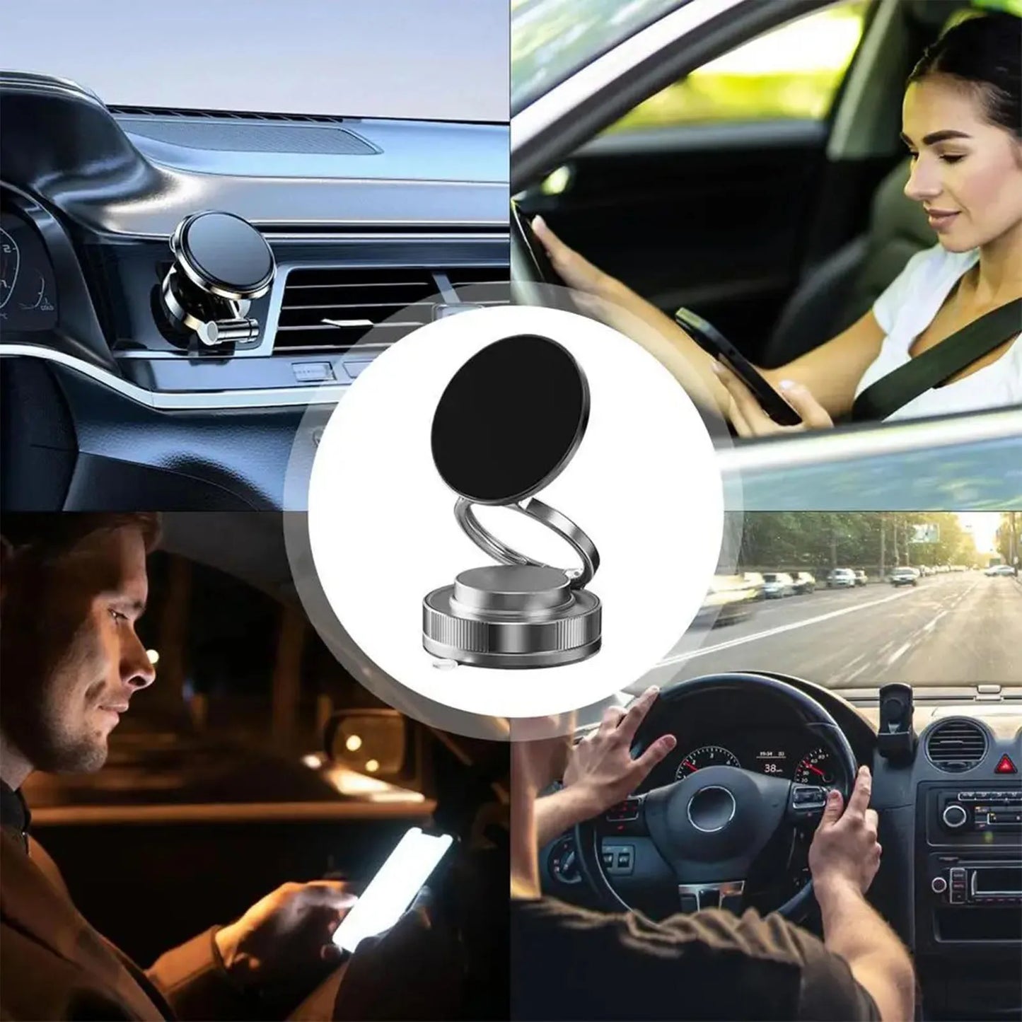 Adjustable Suction Cup Phone Mount – Space-Saving Car Stand for iPhones