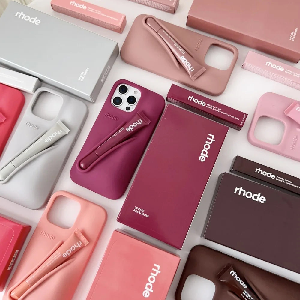 HODE Soft Silicone iPhone Case with Lipstick Holder – Gift Box Included