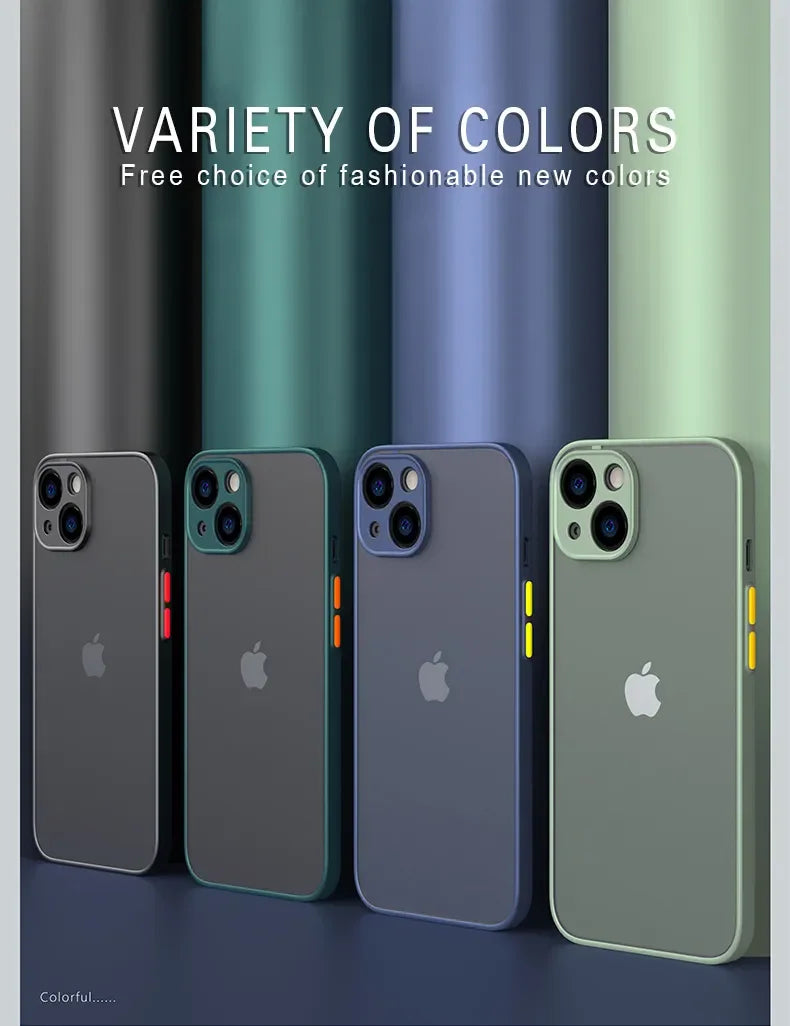 Matte Soft Silicone Shockproof iPhone Case