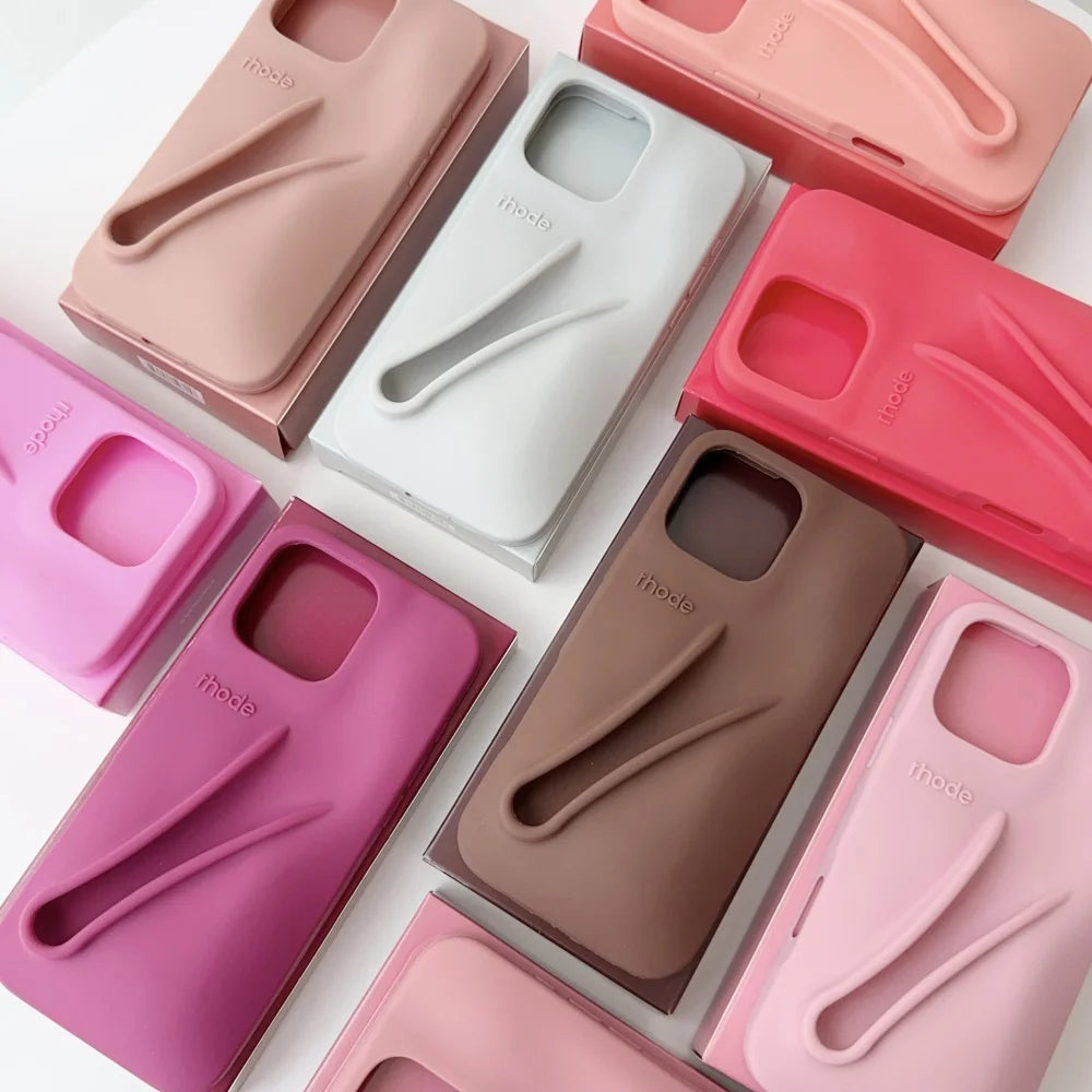 HODE Soft Silicone iPhone Case with Lipstick Holder – Gift Box Included