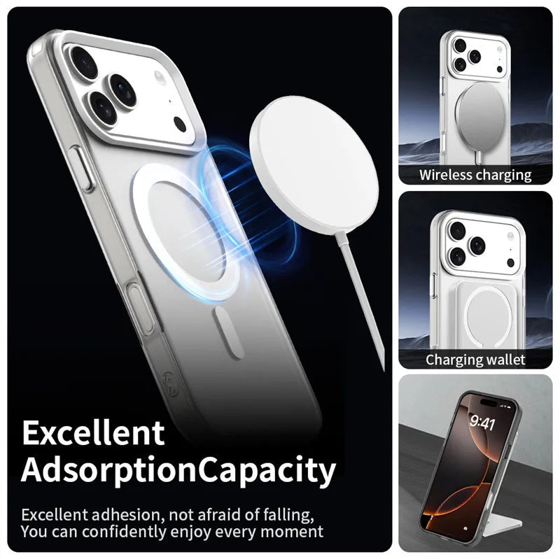Magnetic Matte Case – MagSafe Wireless Charging Cover for iPhone 17 Pro / Pro Max / 17 Air