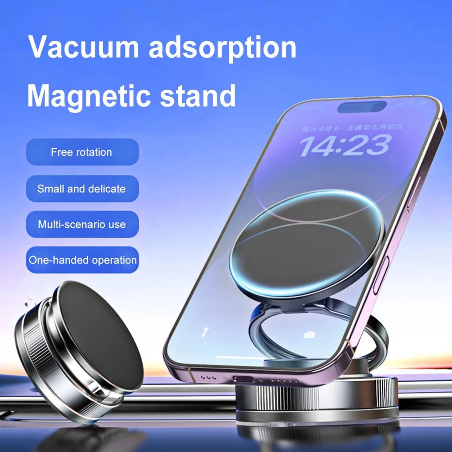 Adjustable Suction Cup Phone Mount – Space-Saving Car Stand for iPhones