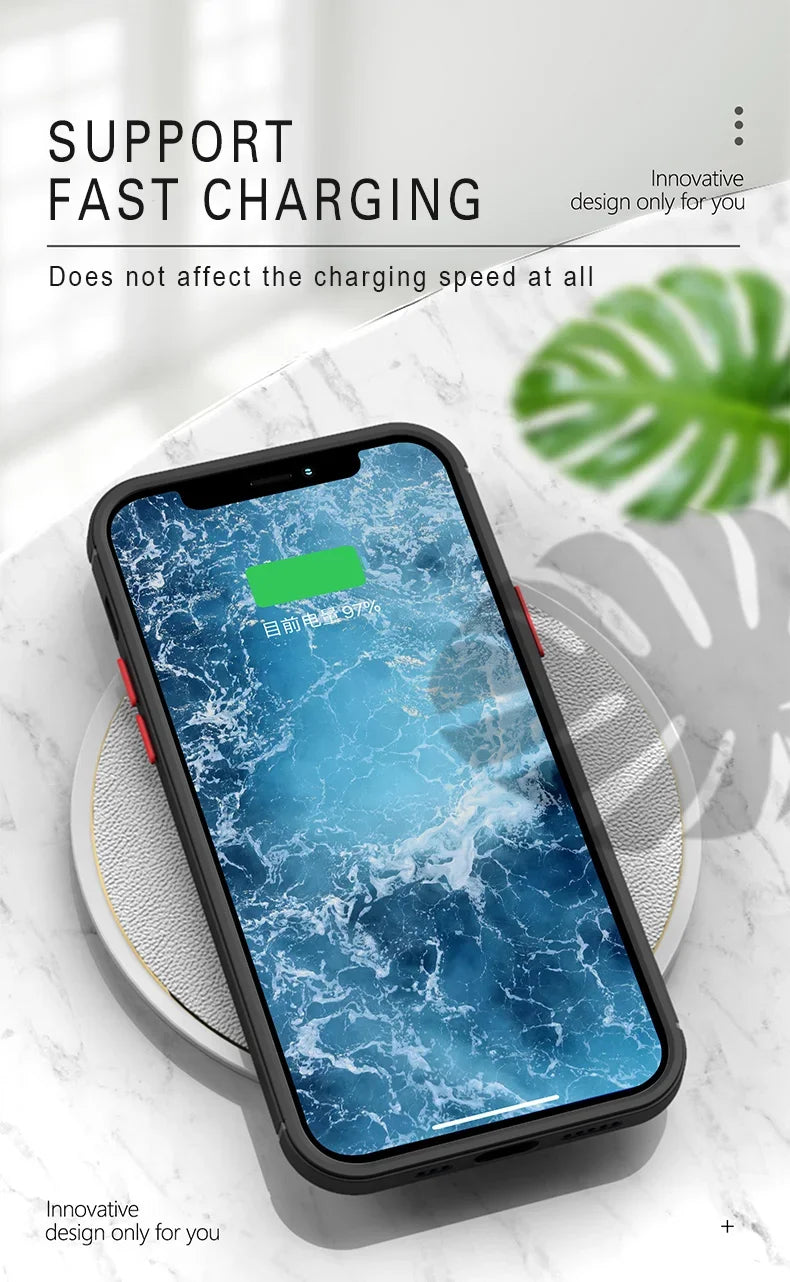 Matte Soft Silicone Shockproof iPhone Case