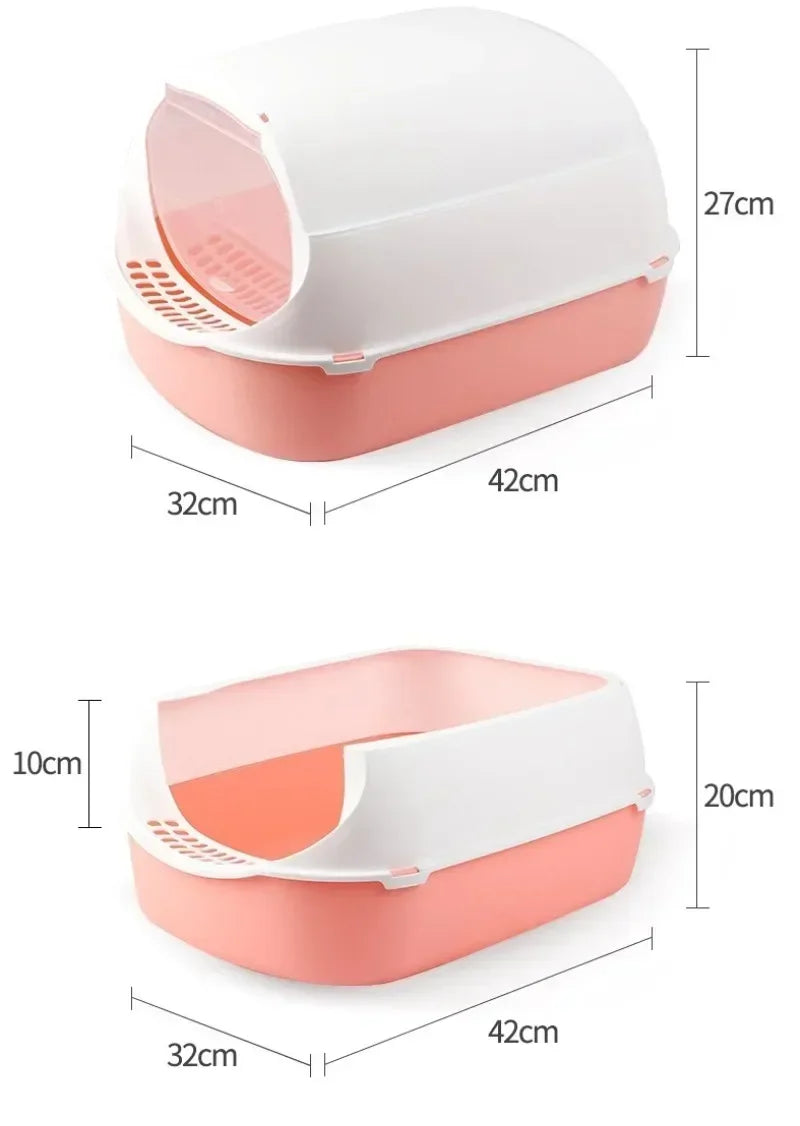 Portable Cat Litter Box – Semi-Enclosed & Splashproof