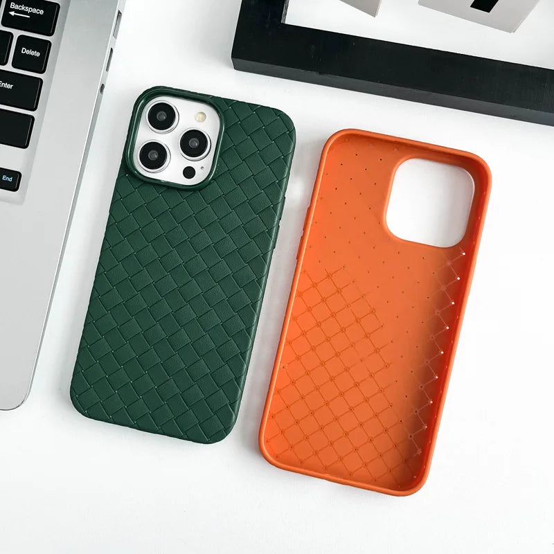 Braided Textured Silicone iPhone Case – Breathable Cooling Cover