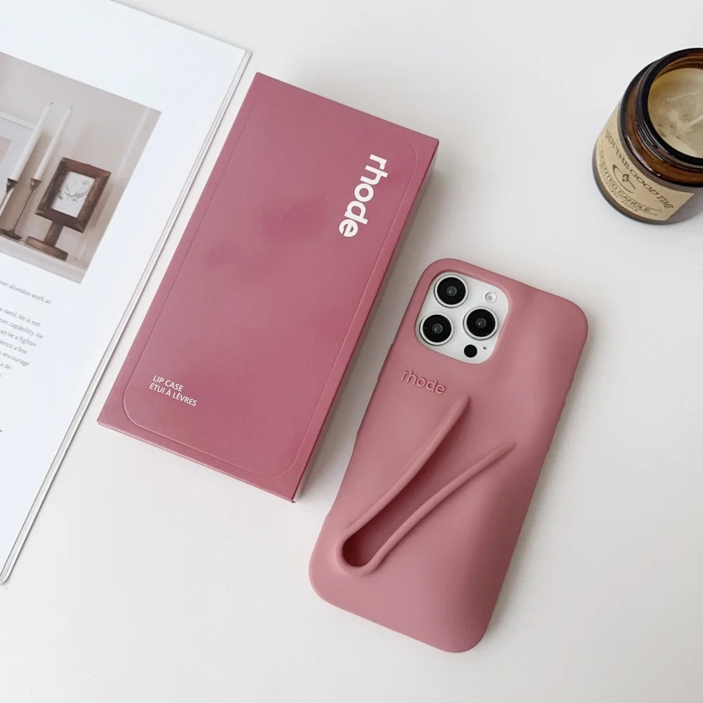 HODE Soft Silicone iPhone Case with Lipstick Holder – Gift Box Included