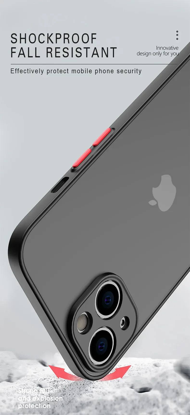 Matte Soft Silicone Shockproof iPhone Case