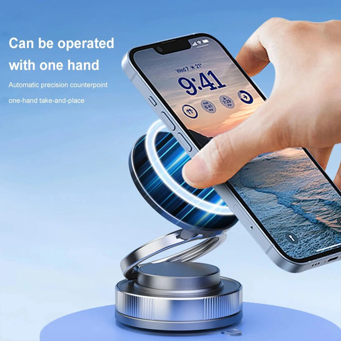 Adjustable Suction Cup Phone Mount – Space-Saving Car Stand for iPhones