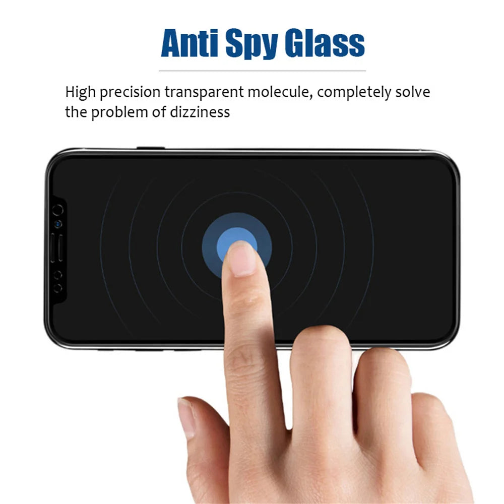 Anti-Spy Tempered Glass Screen Protector – Privacy Film for iPhone 11–17 Series (1/3 Pack)