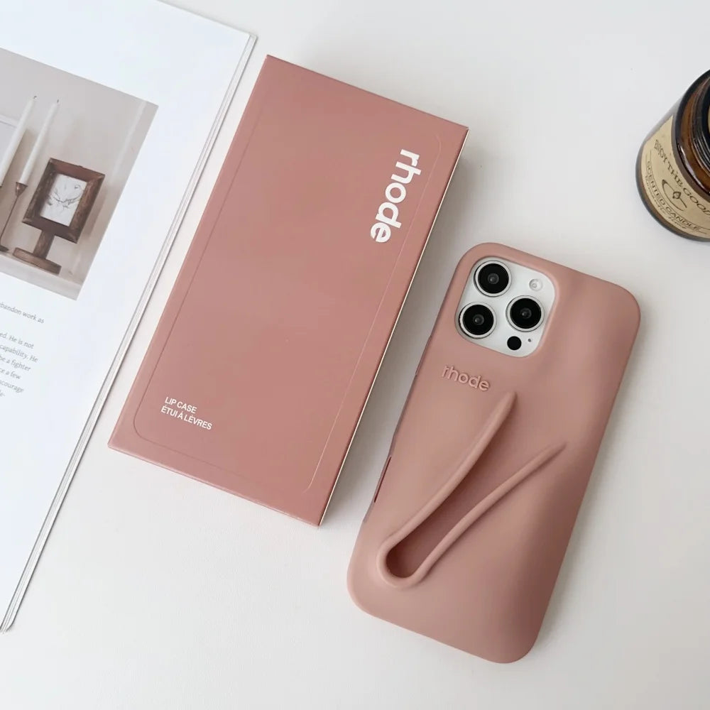 HODE Soft Silicone iPhone Case with Lipstick Holder – Gift Box Included