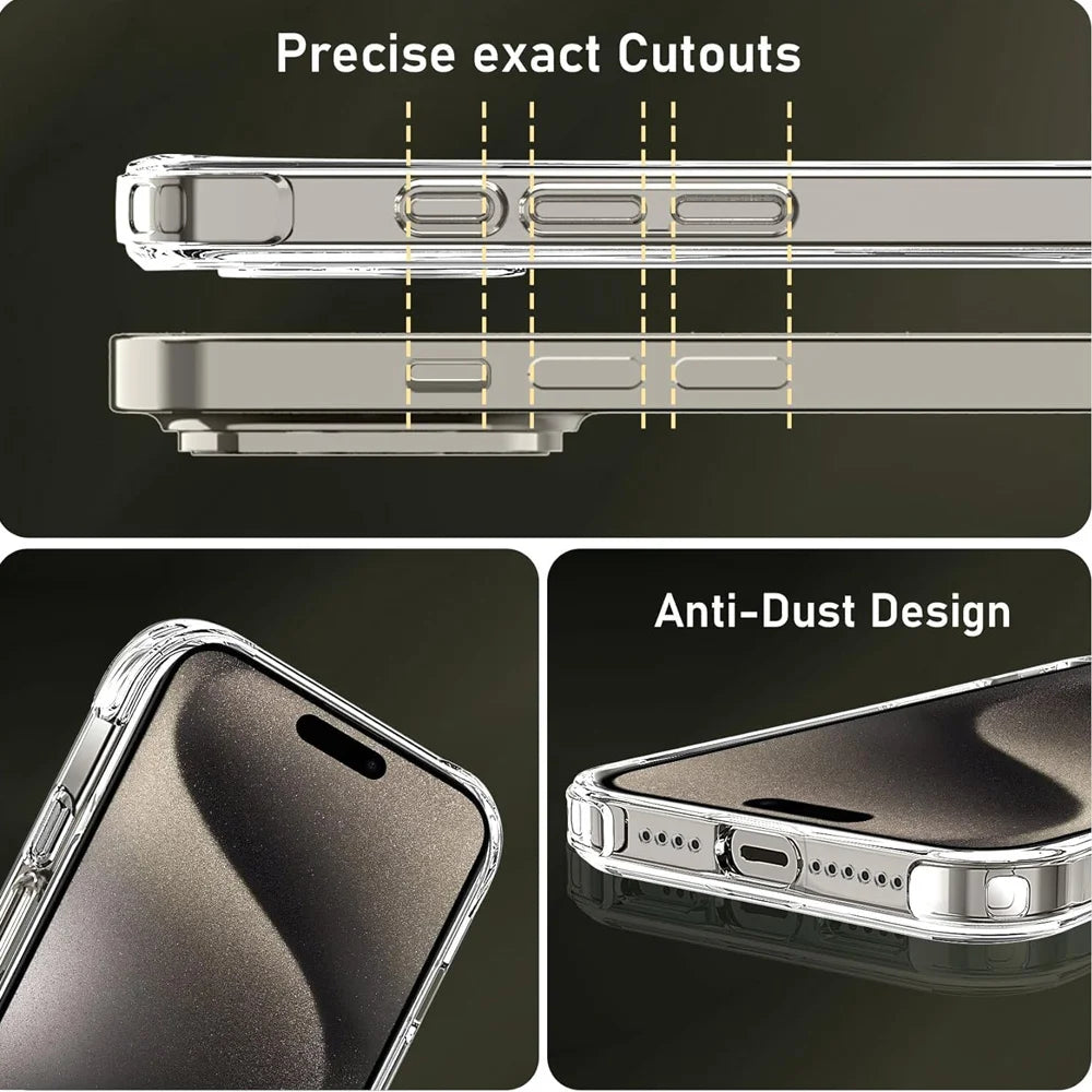Transparent Shockproof iPhone Case – Compatible with iPhone 11–17 Series