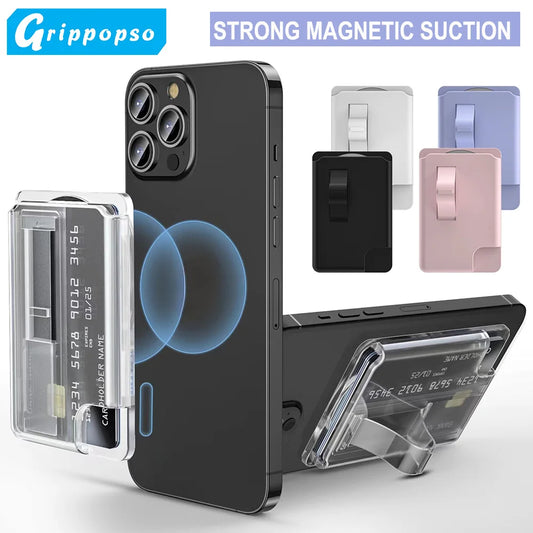 Magnetic Wallet Phone Case with Card Holder & Grip