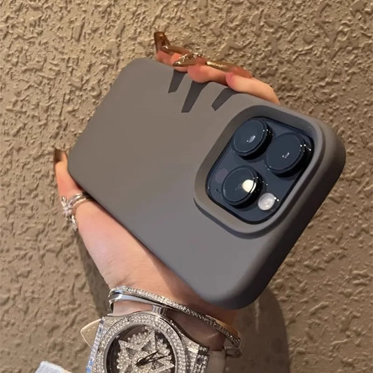 Luxury Silicone Shockproof iPhone Case – Solid Color Cover