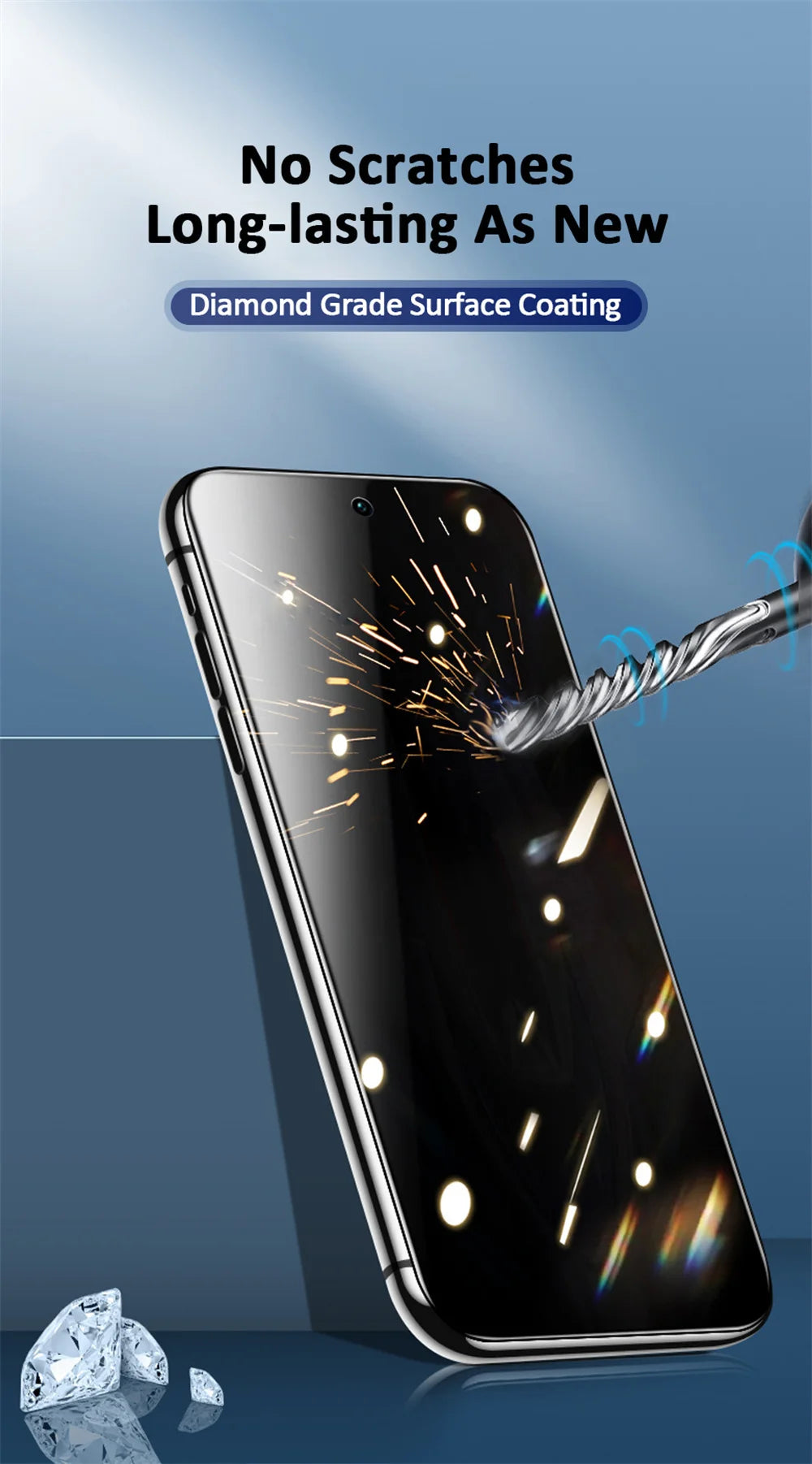 Anti-Spy Tempered Glass Screen Protector – Privacy Film for iPhone 11–17 Series (1/3 Pack)