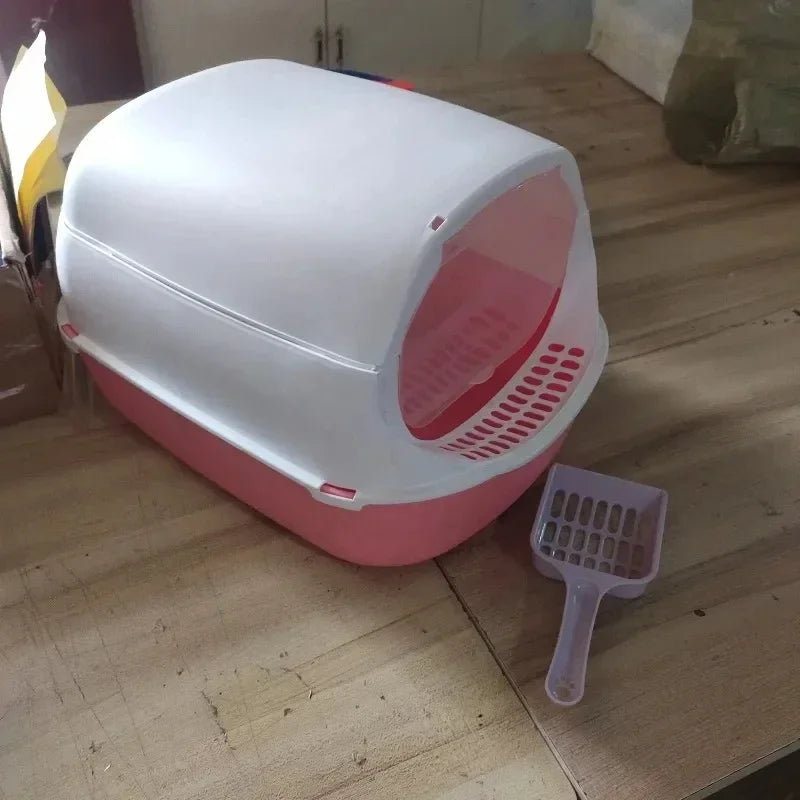 Portable Cat Litter Box – Semi-Enclosed & Splashproof