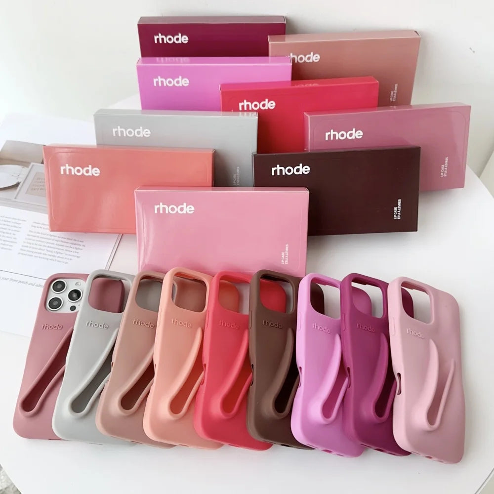 HODE Soft Silicone iPhone Case with Lipstick Holder – Gift Box Included