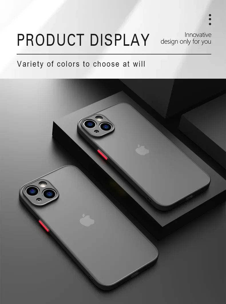 Matte Soft Silicone Shockproof iPhone Case