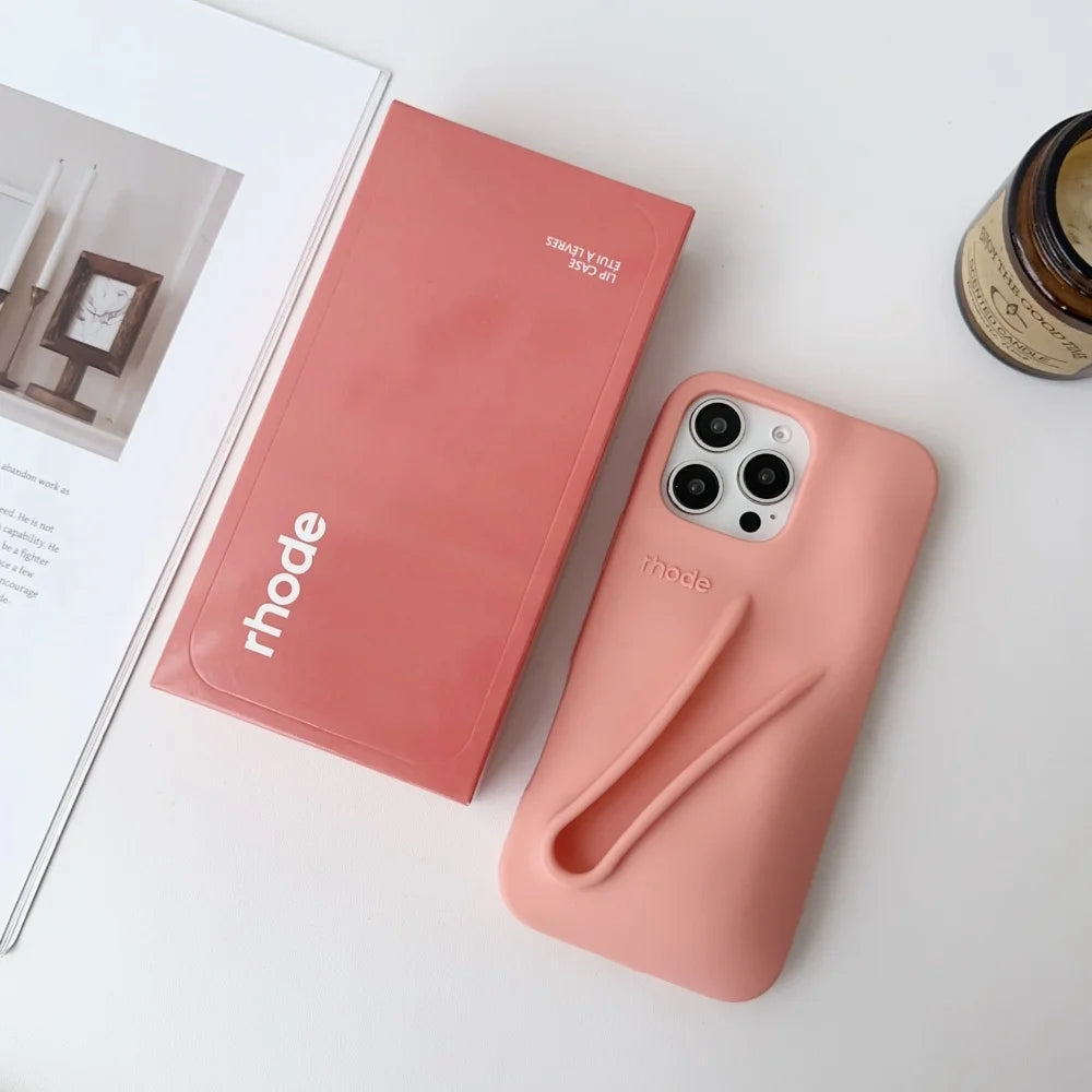 HODE Soft Silicone iPhone Case with Lipstick Holder – Gift Box Included