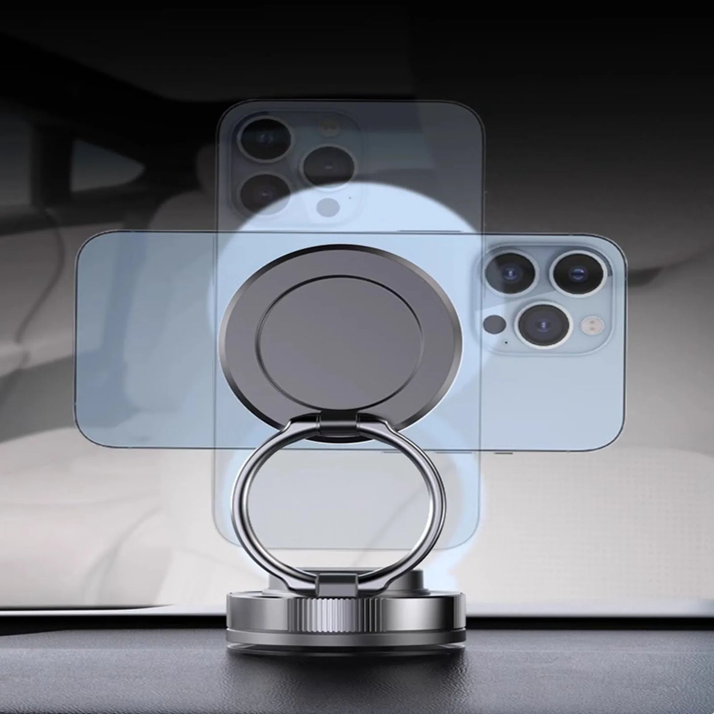 Adjustable Suction Cup Phone Mount – Space-Saving Car Stand for iPhones