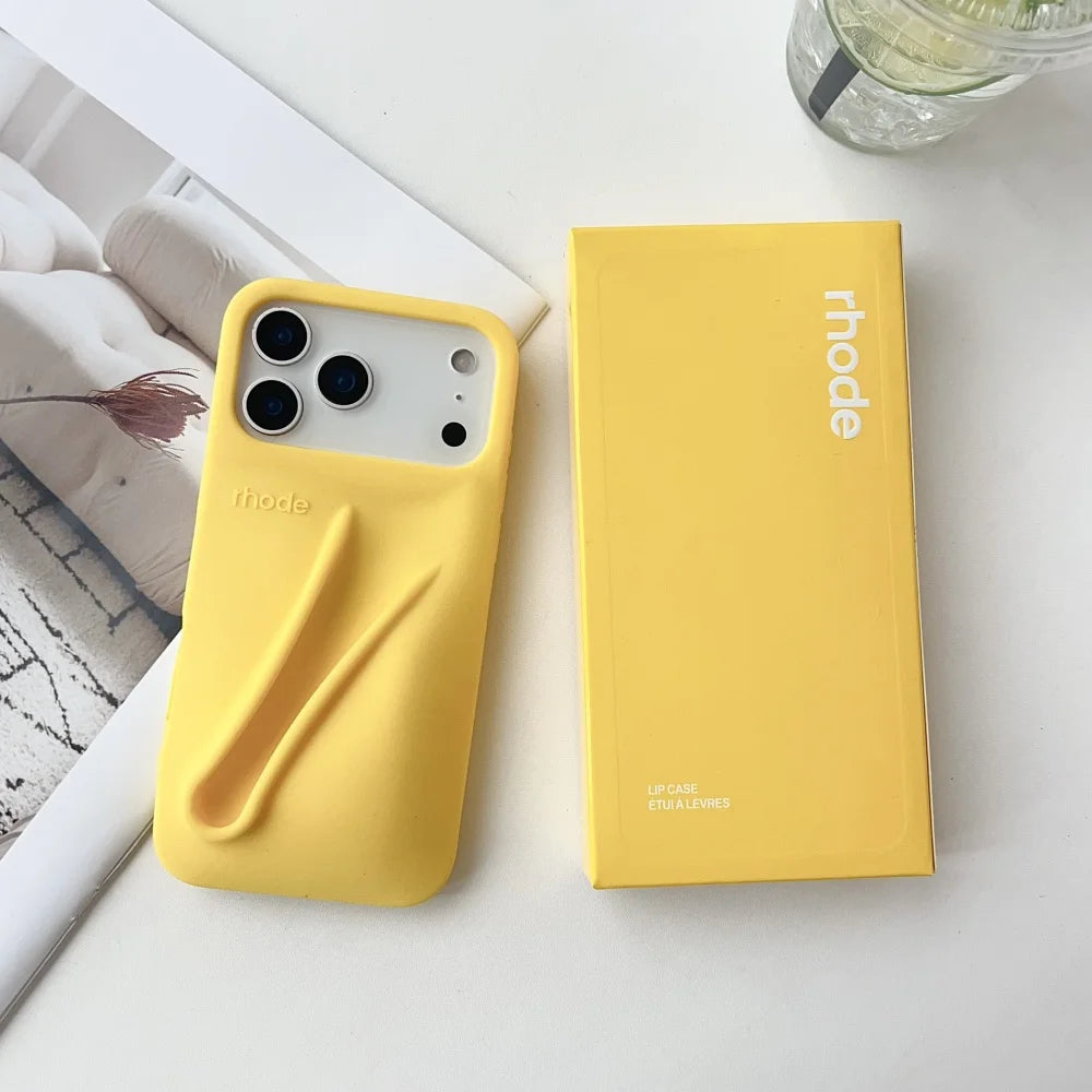 HODE Soft Silicone iPhone Case with Lipstick Holder – Gift Box Included