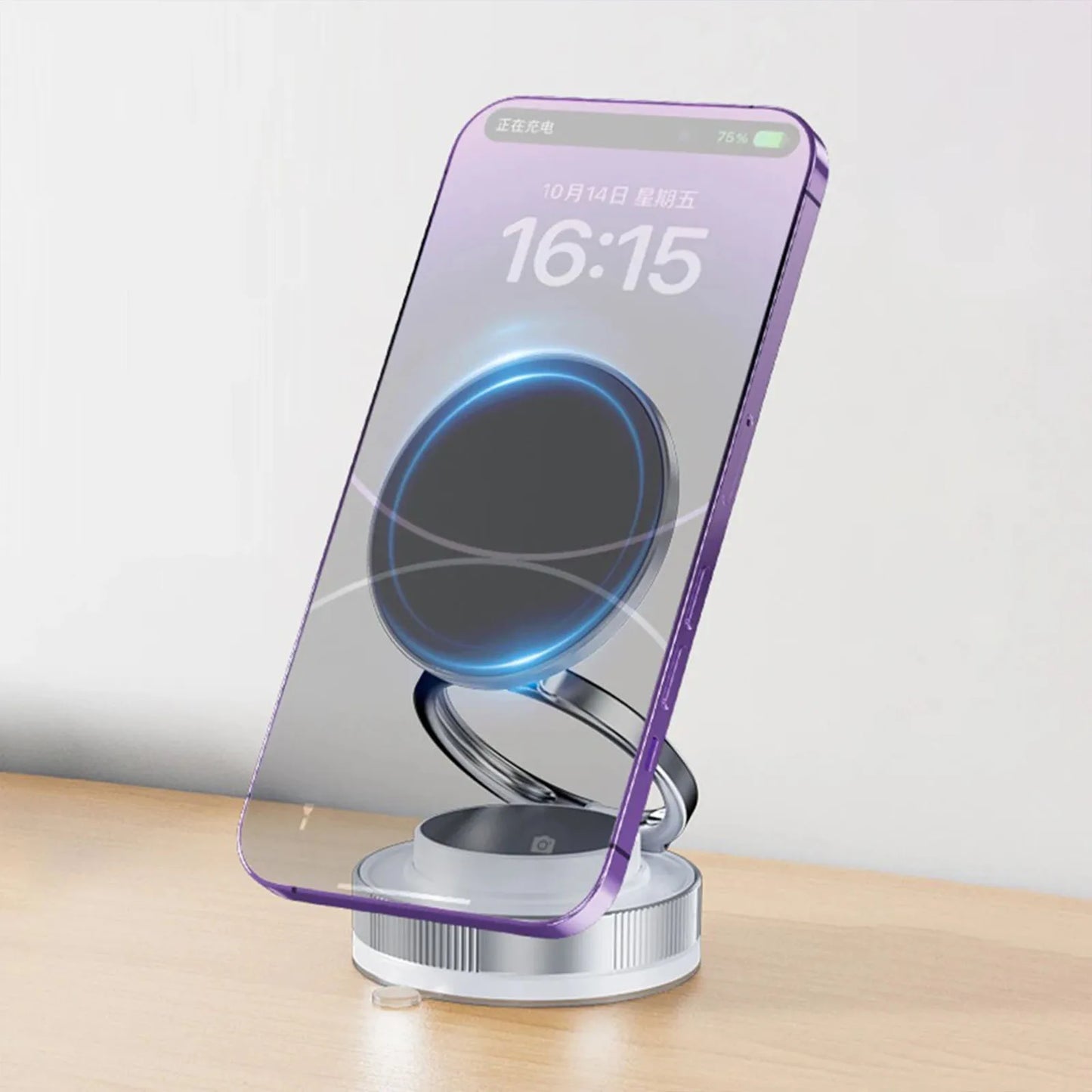 Adjustable Suction Cup Phone Mount – Space-Saving Car Stand for iPhones