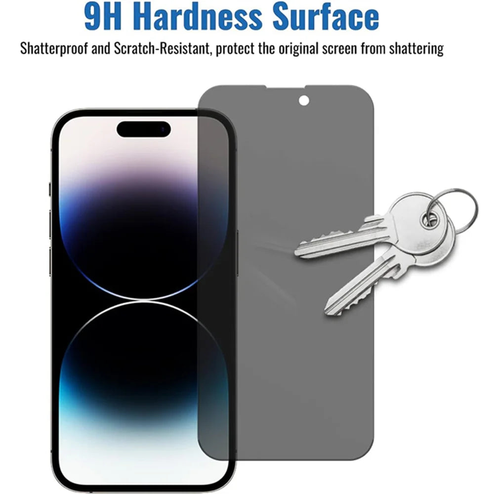 Anti-Spy Tempered Glass Screen Protector – Privacy Film for iPhone 11–17 Series (1/3 Pack)