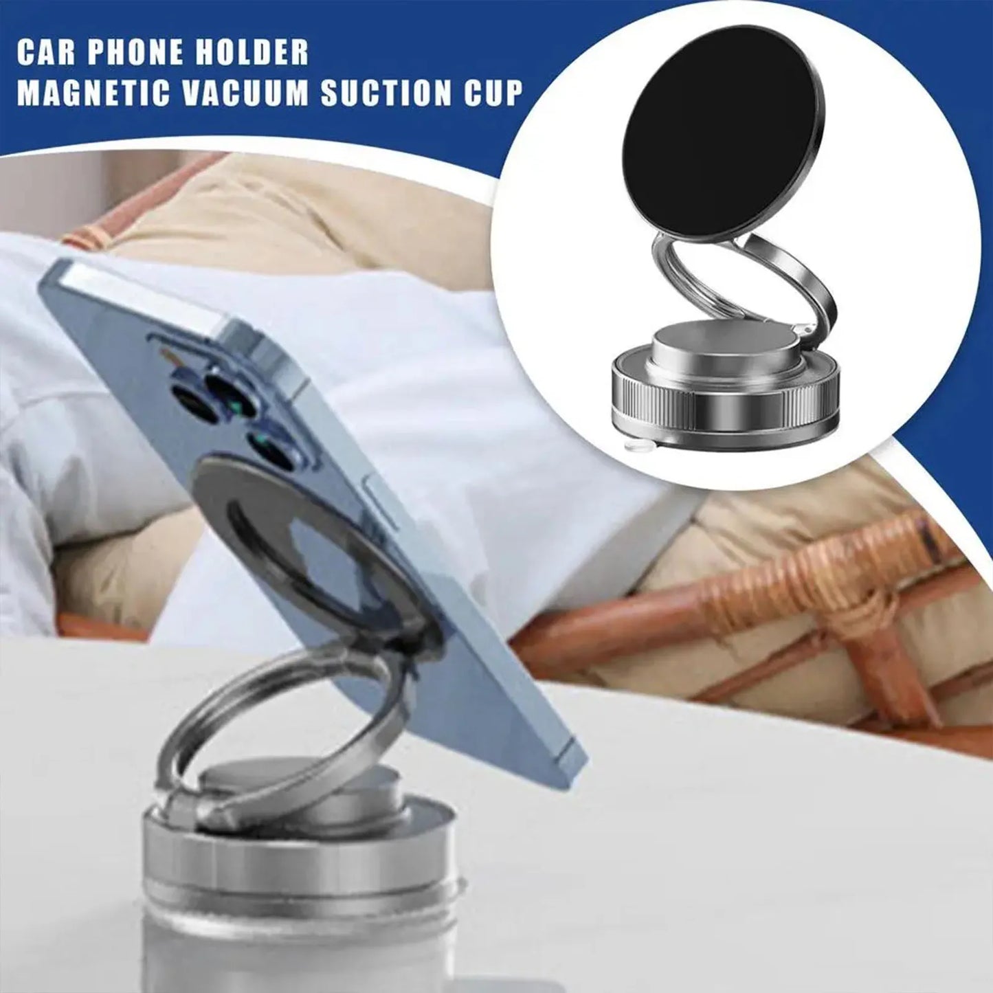 Adjustable Suction Cup Phone Mount – Space-Saving Car Stand for iPhones