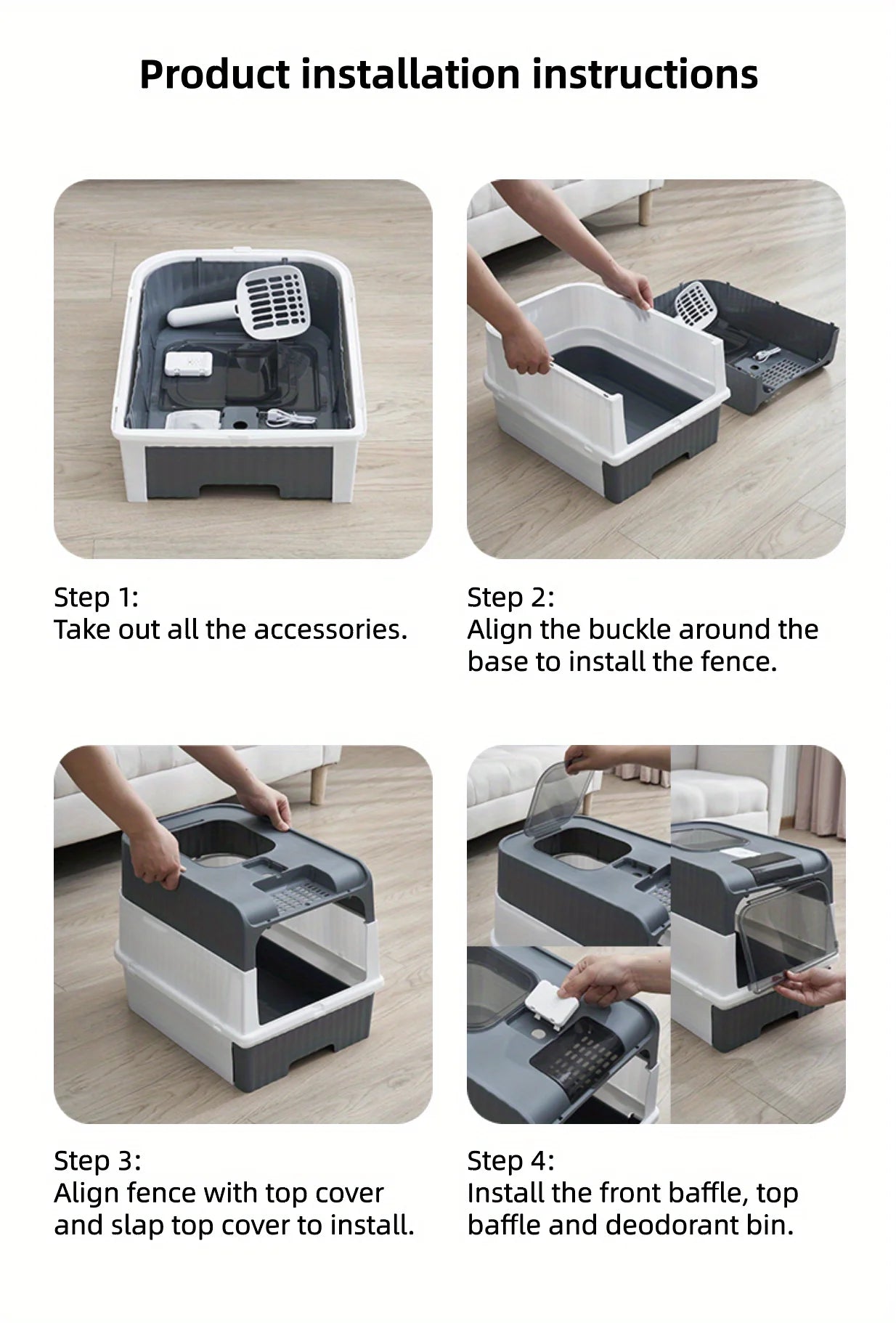 Portable Cat Litter Box – Enclosed, Easy Clean & Odor Control