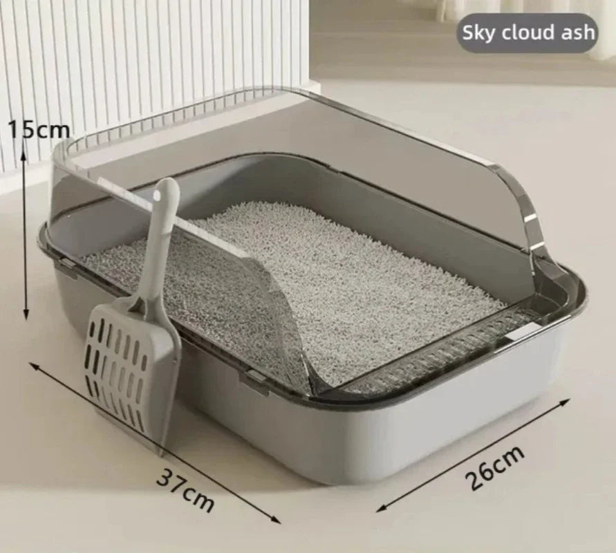 Portable Cat Litter Box – Semi-Enclosed & Splashproof