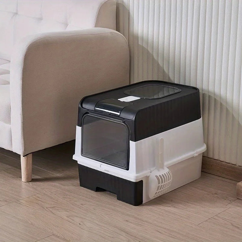 Portable Cat Litter Box – Enclosed, Easy Clean & Odor Control