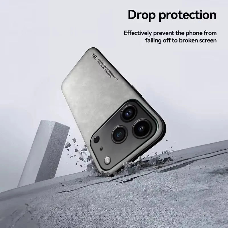 Luxury Leather Shockproof Phone Case – Compatible with iPhone 11–17 Series