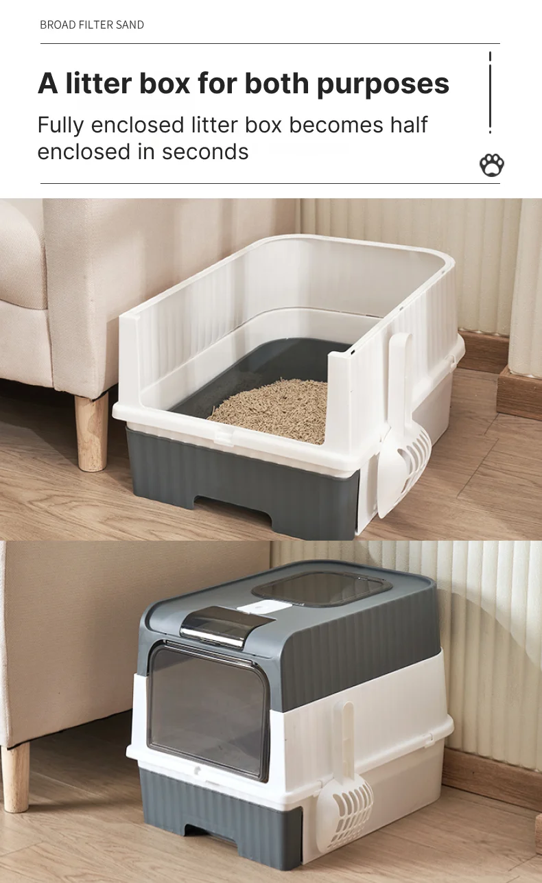 Portable Cat Litter Box – Enclosed, Easy Clean & Odor Control