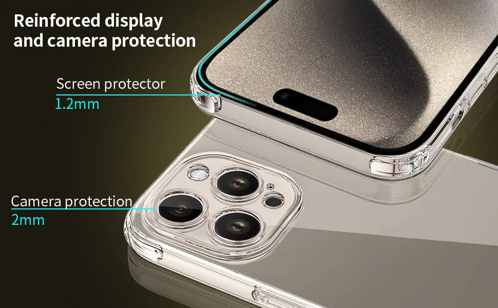 Transparent Shockproof iPhone Case – Compatible with iPhone 11–17 Series