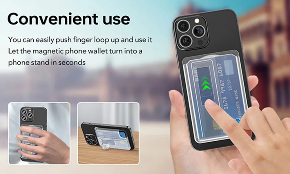 Magnetic Wallet Phone Case with Card Holder & Grip