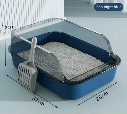 Portable Cat Litter Box – Semi-Enclosed & Splashproof