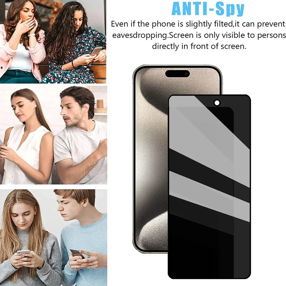 Anti-Spy Tempered Glass Screen Protector – Privacy Film for iPhone 11–17 Series (1/3 Pack)
