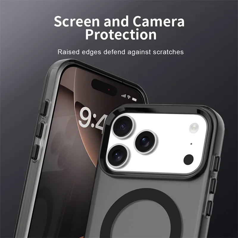 Magnetic Matte Case – MagSafe Wireless Charging Cover for iPhone 17 Pro / Pro Max / 17 Air
