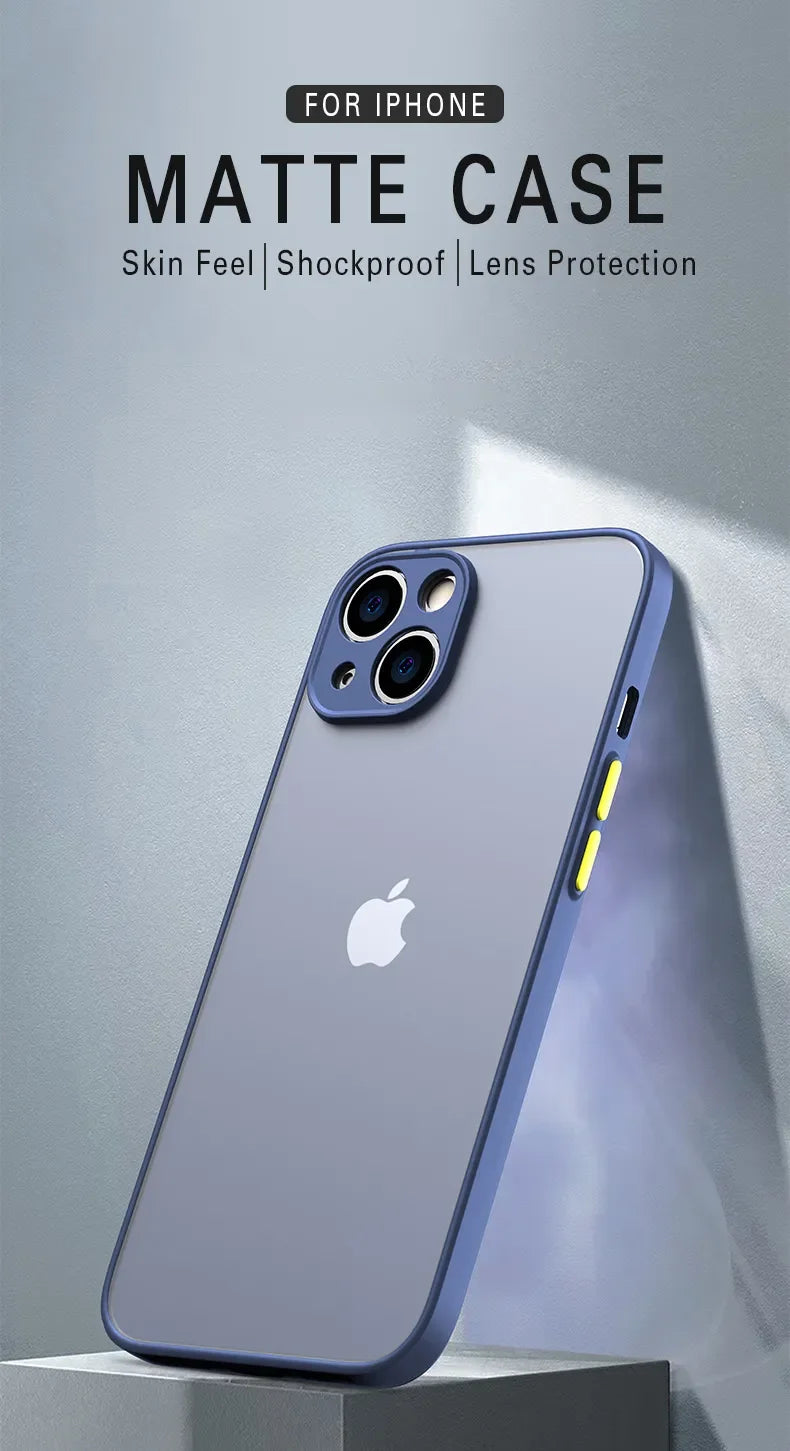 Matte Soft Silicone Shockproof iPhone Case