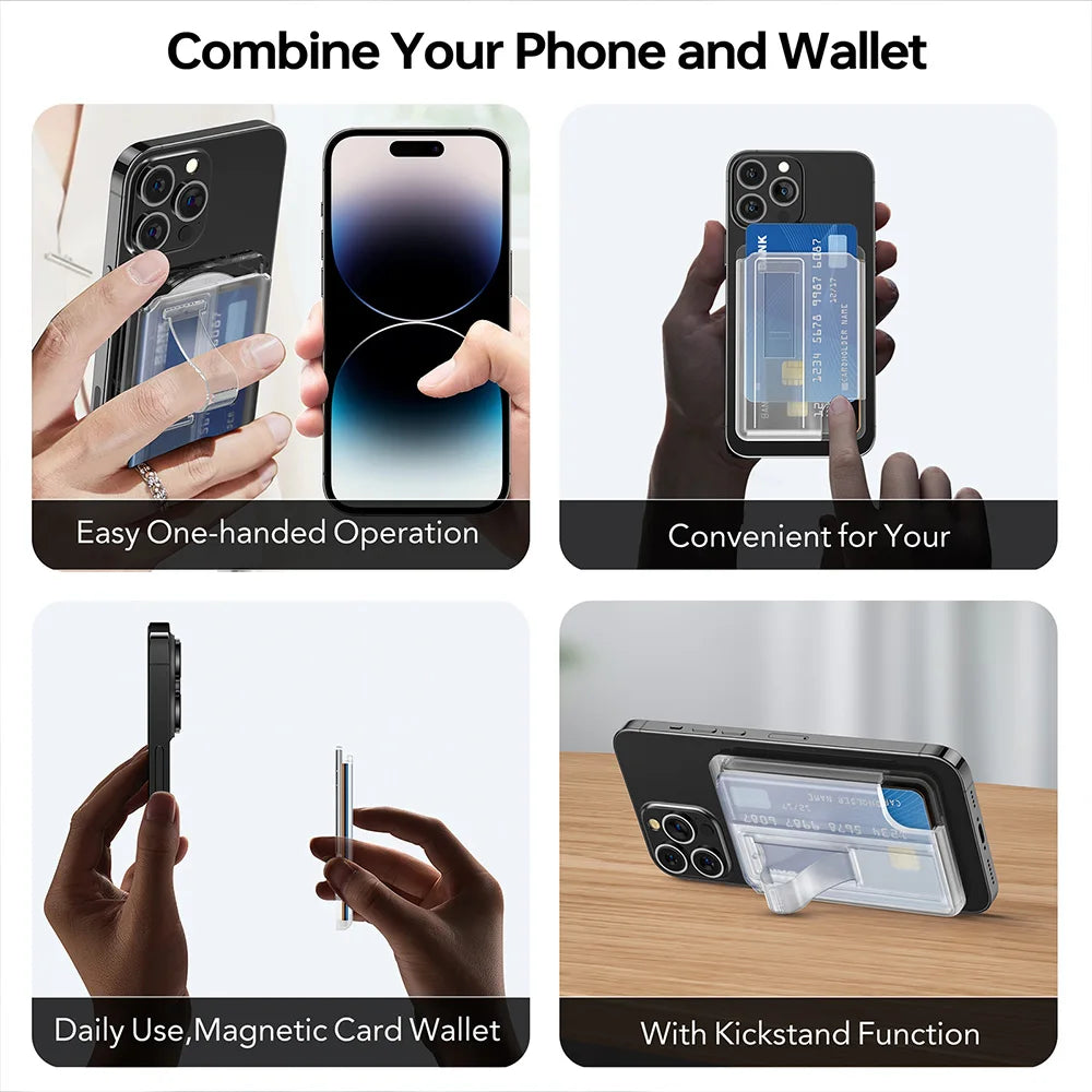Magnetic Wallet Phone Case with Card Holder & Grip