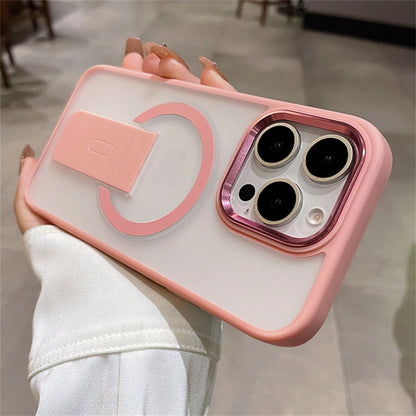 Magnetic Folding Stand iPhone Case – Matte Shockproof Cover with MagSafe
