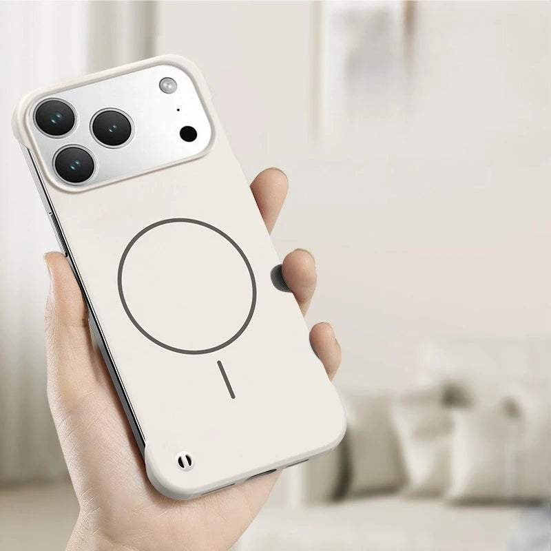 MagSafe Bezel-Less Ultra Thin Case – Frameless Magnetic Cover for iPhone 17 Pro / Pro Max / 17 Air