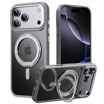 Luxury 360° Rotating Magnetic Stand Case – MagSafe Compatible for iPhone 11–17 Series