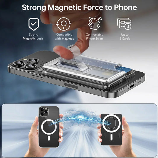 Magnetic Wallet Phone Case with Card Holder & Grip