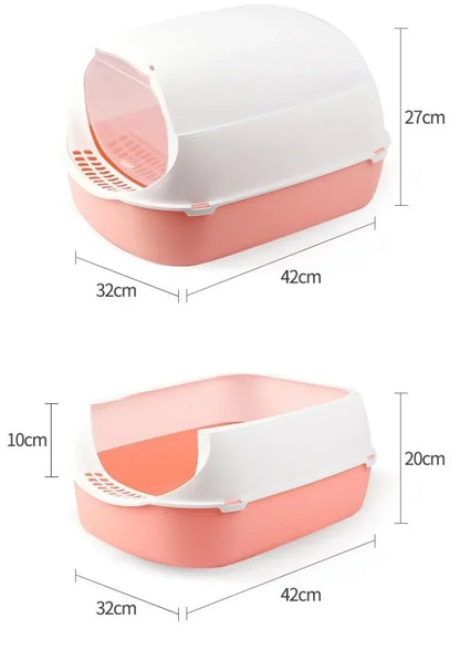 Portable Cat Litter Box – Semi-Enclosed & Splashproof