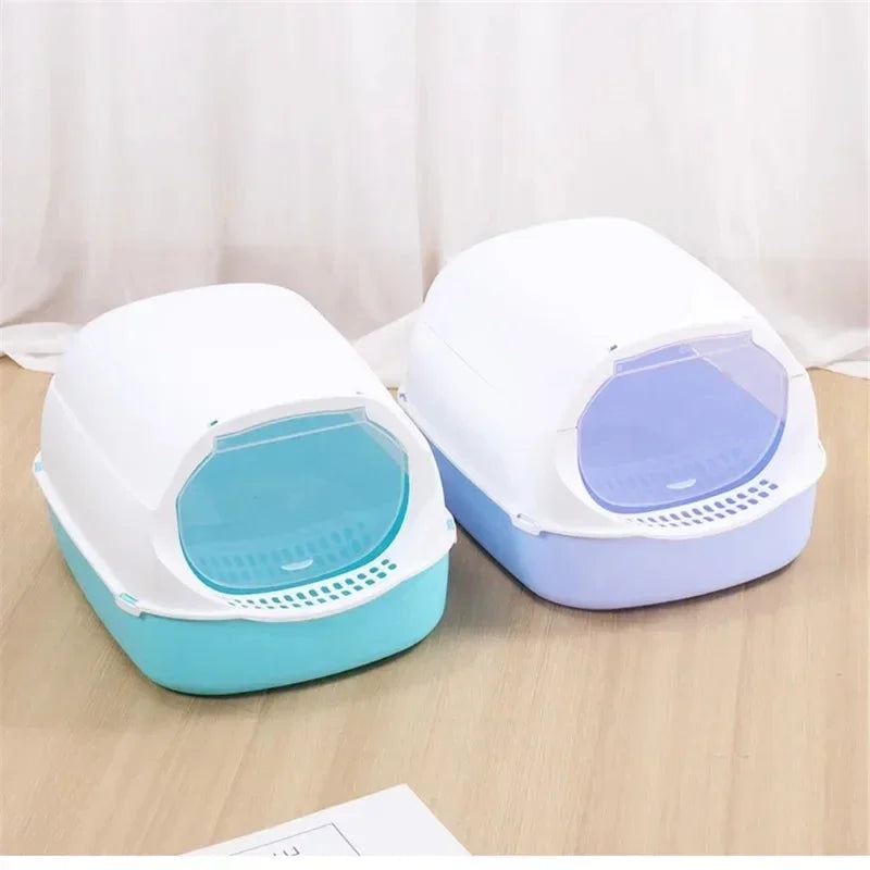 Portable Cat Litter Box – Semi-Enclosed & Splashproof