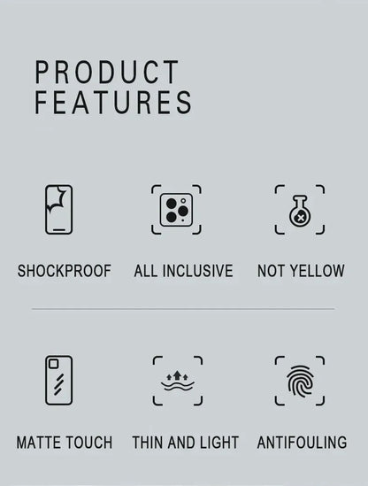 Matte Soft Silicone Shockproof iPhone Case